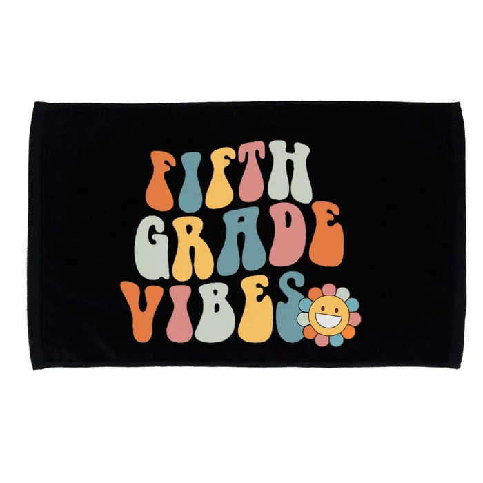 Fifth Grade Vibes - 5th Grade Team Retro 1st Day of School Microfiber Hand Towel