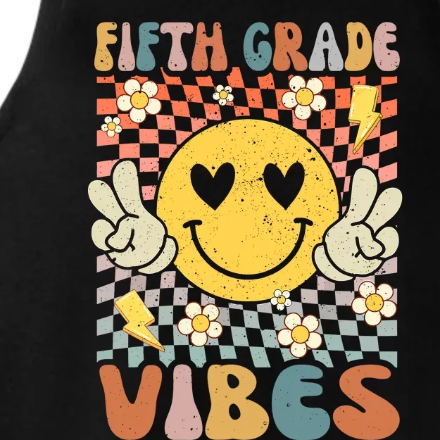 Fifth Grade Vibes 5th Grade Retro Teacher 1st Day Of School Ladies Tri-Blend Wicking Tank