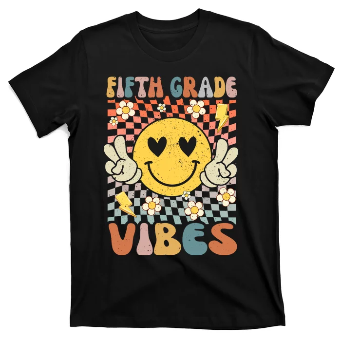 Fifth Grade Vibes 5th Grade Retro Teacher 1st Day Of School T-Shirt