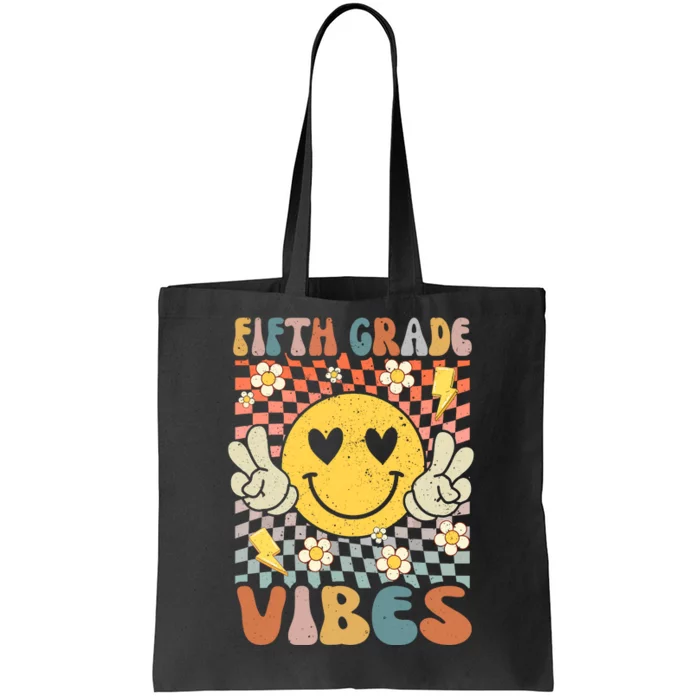 Fifth Grade Vibes 5th Grade Retro Teacher 1st Day Of School Tote Bag