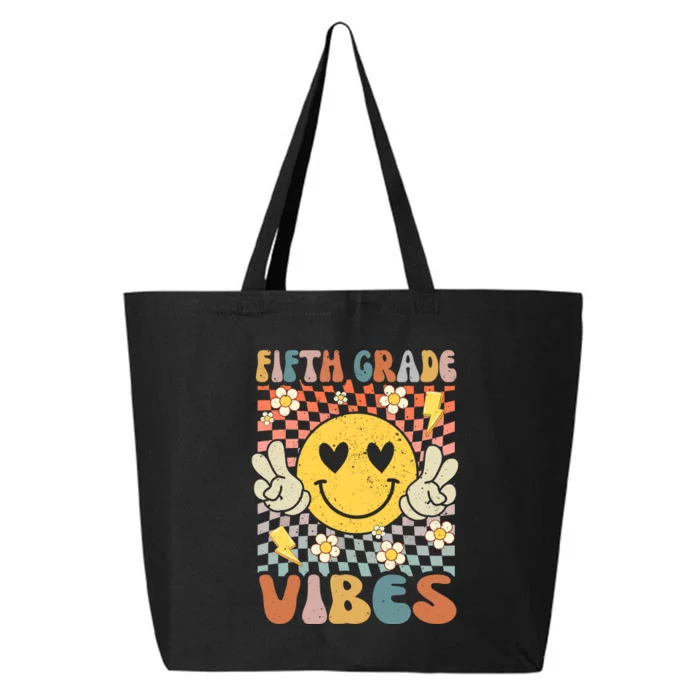 Fifth Grade Vibes 5th Grade Retro Teacher 1st Day Of School 25L Jumbo Tote