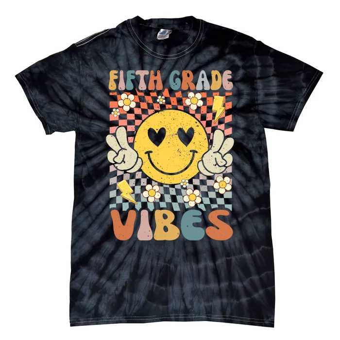 Fifth Grade Vibes 5th Grade Retro Teacher 1st Day Of School Tie-Dye T-Shirt