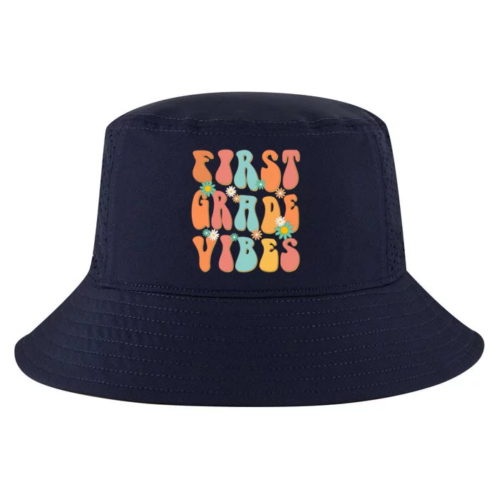 First Grade Vibes 1St Grade Teacher Back To School Groovy Gift Cool Comfort Performance Bucket Hat