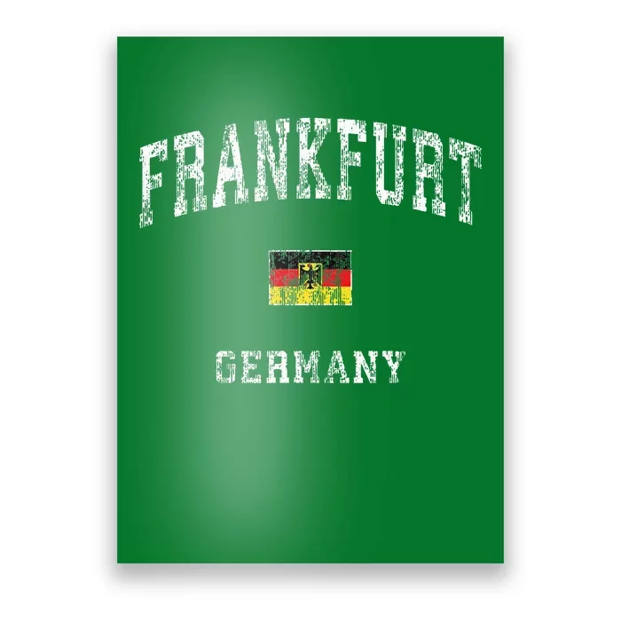 Frankfurt Germany Vintage Athletic Sports Design Poster