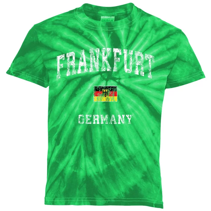 Frankfurt Germany Vintage Athletic Sports Design Kids Tie-Dye T-Shirt