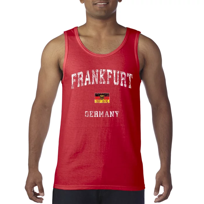 Frankfurt Germany Vintage Athletic Sports Design Tank Top