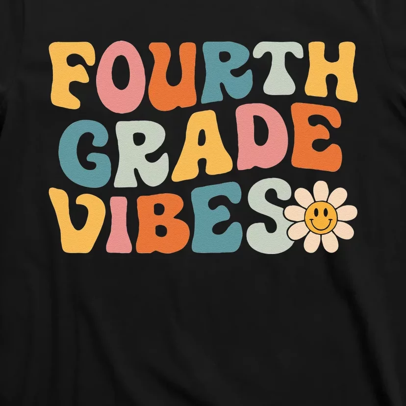 Fourth Grade Vibes 4th Grade Team Retro 1st Day Of School T-Shirt