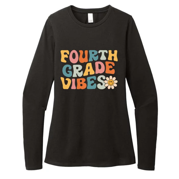 Fourth Grade Vibes 4th Grade Team Retro 1st Day Of School Womens CVC Long Sleeve Shirt