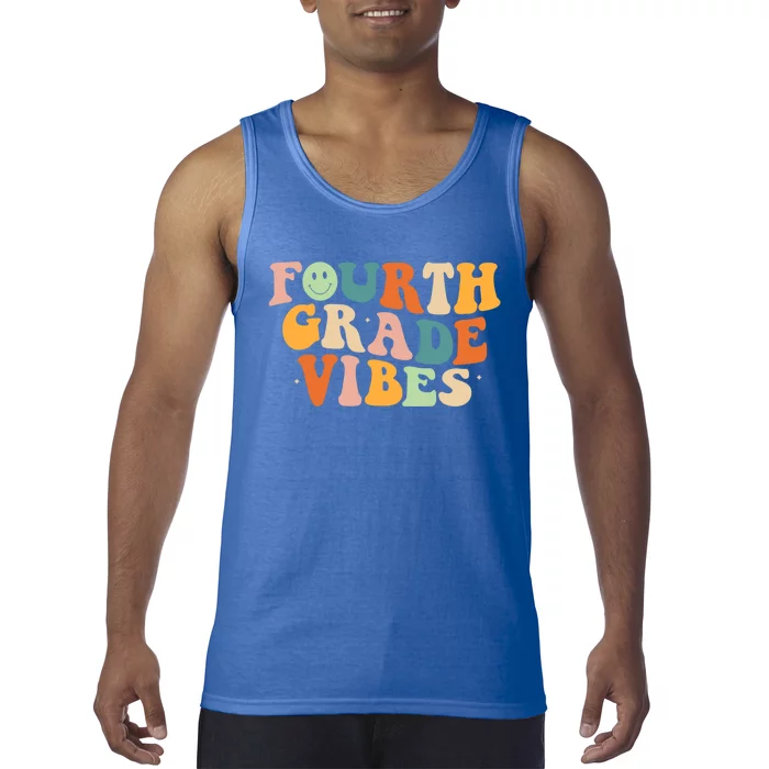 Fourth Grade Vibes 4Th Grade Groovy Retro 1St Day Of School Gift Tank Top