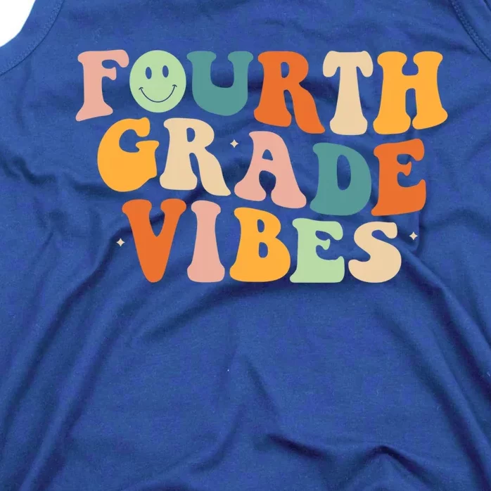 Fourth Grade Vibes 4Th Grade Groovy Retro 1St Day Of School Gift Tank Top