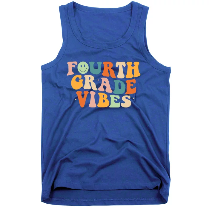 Fourth Grade Vibes 4Th Grade Groovy Retro 1St Day Of School Gift Tank Top