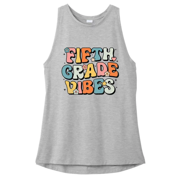 Fifth Grade Vibes 5th Grade Team Retro 1st Day Of School Ladies Tri-Blend Wicking Tank