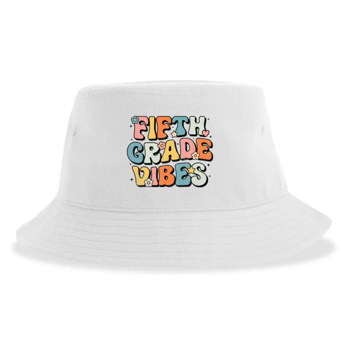 Fifth Grade Vibes 5th Grade Team Retro 1st Day Of School Sustainable Bucket Hat