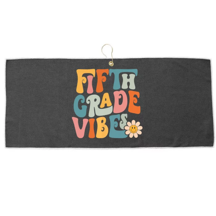 Fifth Grade Vibes 5th Grade Team Retro 5th Grade Teachers Large Microfiber Waffle Golf Towel