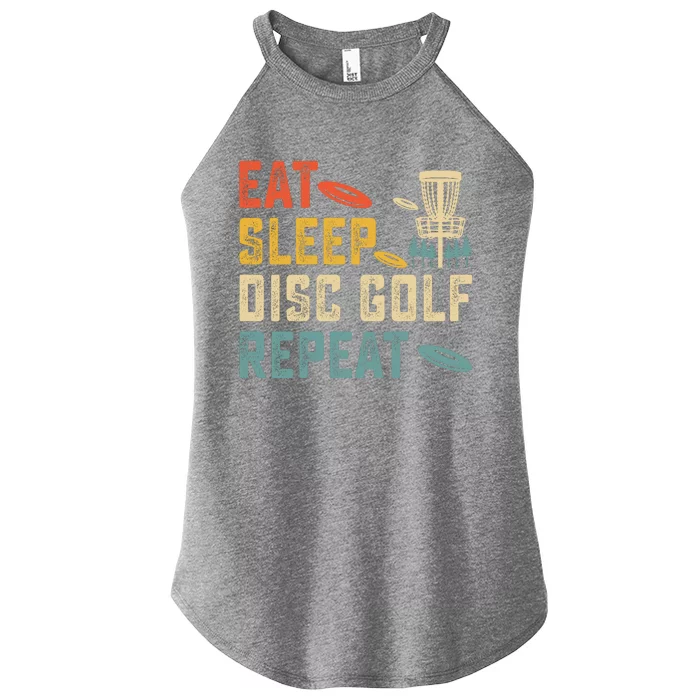 Frisbee Golf Vintage Eat Sleep Disc Golf Repeat Women’s Perfect Tri Rocker Tank