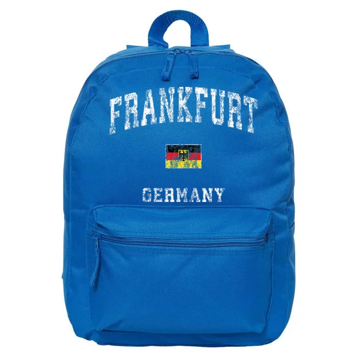 Frankfurt Germany Vintage Athletic Sports Design 16 in Basic Backpack