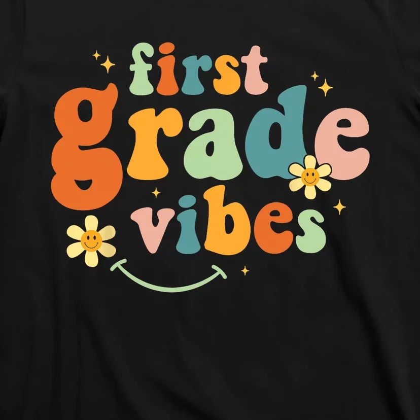 First Grade Vibes 1st Grade Team Retro 1st Day Of School T-Shirt