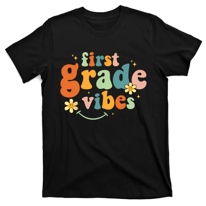 First Grade Vibes 1st Grade Team Retro 1st Day Of School T-Shirt