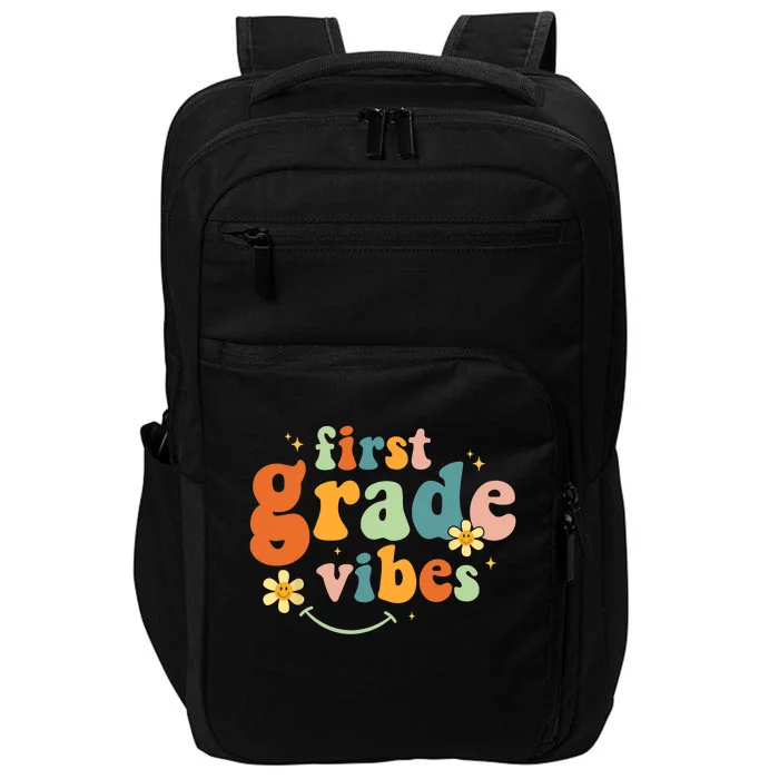 First Grade Vibes 1st Grade Team Retro 1st Day Of School Impact Tech Backpack