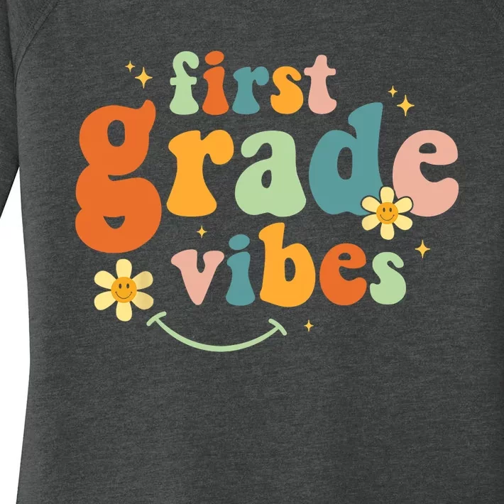 First Grade Vibes 1st Grade Team Retro 1st Day Of School Women's Perfect Tri Tunic Long Sleeve Shirt