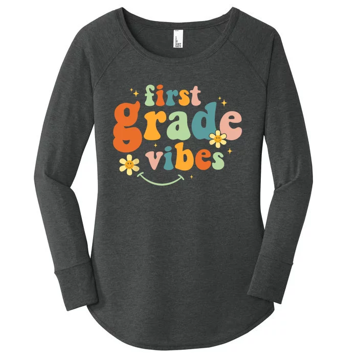 First Grade Vibes 1st Grade Team Retro 1st Day Of School Women's Perfect Tri Tunic Long Sleeve Shirt