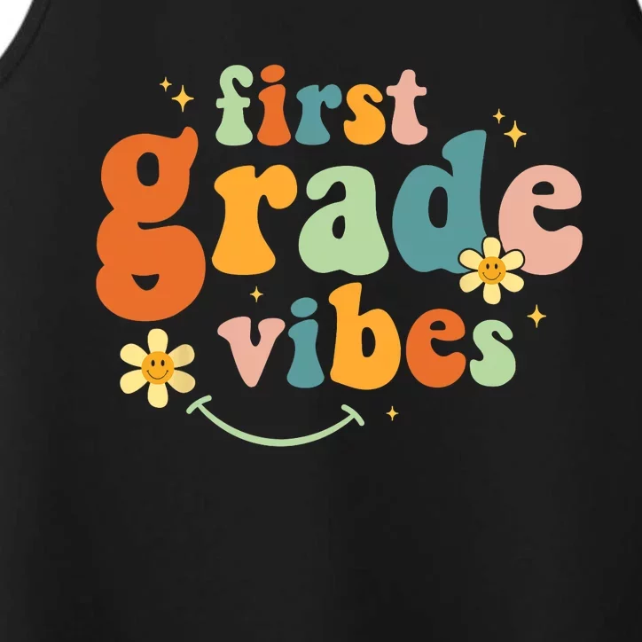 First Grade Vibes 1st Grade Team Retro 1st Day Of School Performance Tank