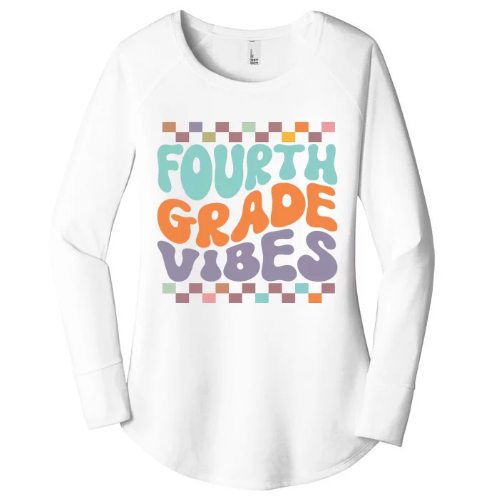 Fourth Grade Vibes Retro Groovy 4th Grade Back To School Gift Women's Perfect Tri Tunic Long Sleeve Shirt