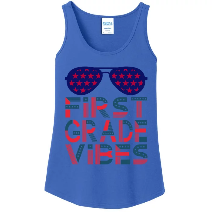 First Grade Vibes Great Gift Back To School Teachers Usa Gift Ladies Essential Tank