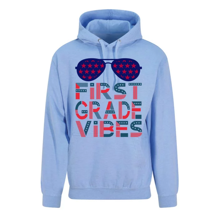 First Grade Vibes Great Gift Back To School Teachers Usa Gift Unisex Surf Hoodie