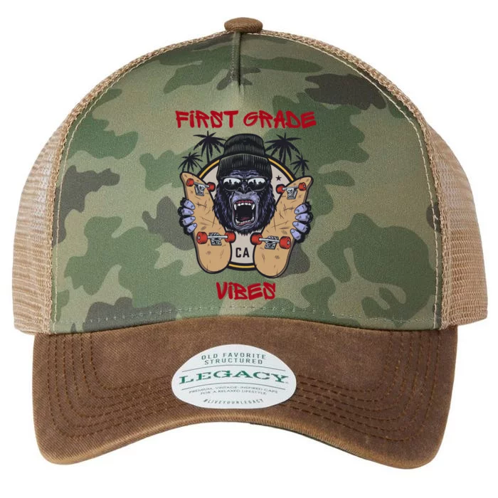 First Grade Vibes Gift Legacy Tie Dye Trucker Hat