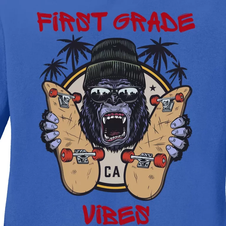 First Grade Vibes Gift Ladies Long Sleeve Shirt