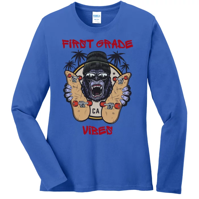 First Grade Vibes Gift Ladies Long Sleeve Shirt