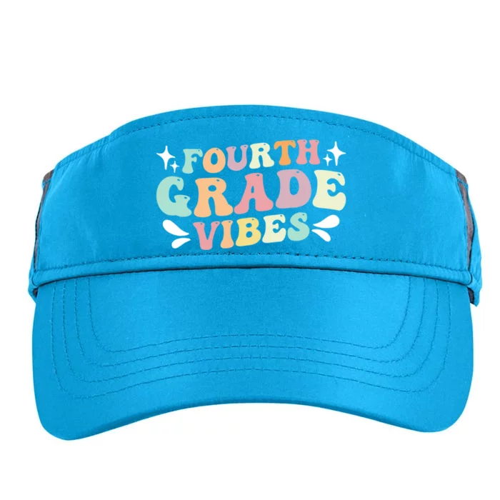 Fourth Grade Vibes Retro Teacher Students Cute Gift Adult Drive Performance Visor