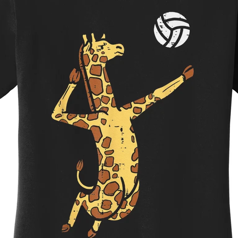 funny Giraffe Volleyball Spike Serve Player Spiker Women's T-Shirt