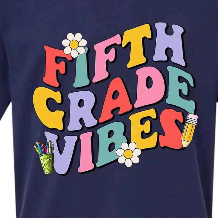 Fifth Grade Vibes Back To School 5th Grade Team 1st Day Sueded Cloud Jersey T-Shirt