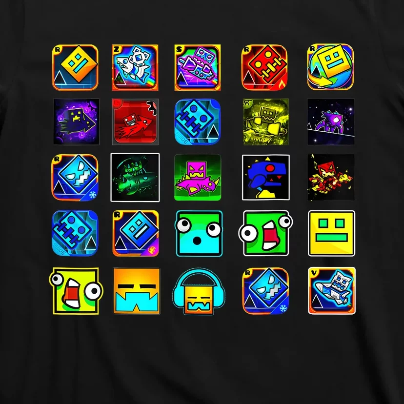 Full Geometry Video Game Gifts Funny Graphic Birthday Gifts T-Shirt