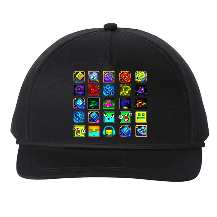 Full Geometry Video Game Gifts Funny Graphic Birthday Gifts Snapback Five-Panel Rope Hat