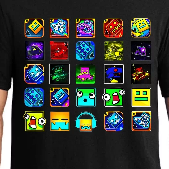 Full Geometry Video Game Gifts Funny Graphic Birthday Gifts Pajama Set