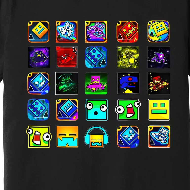 Full Geometry Video Game Gifts Funny Graphic Birthday Gifts Premium T-Shirt