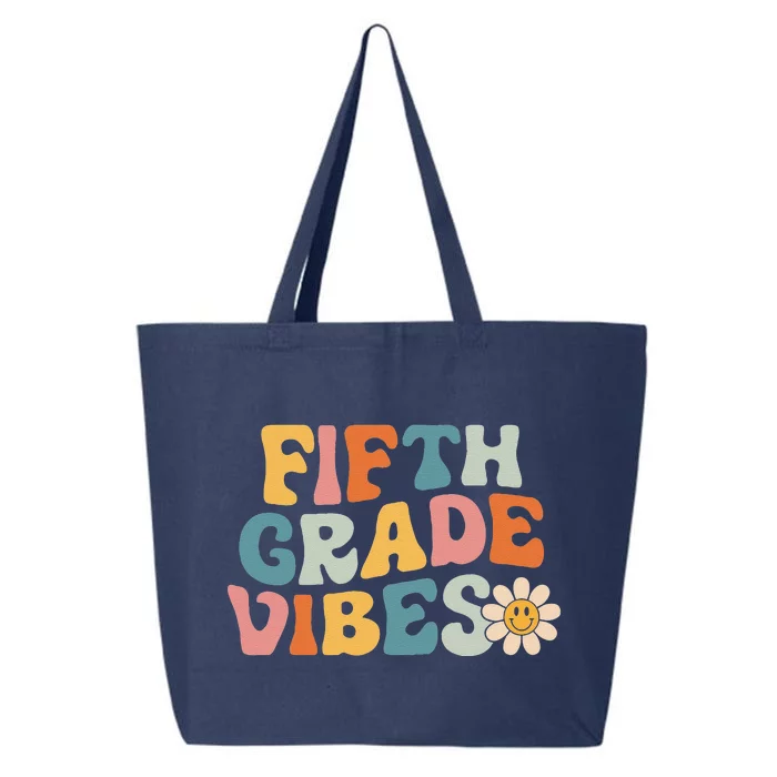 Fifth Grade Vibes 5th Grade Team Retro 1st Day Of School 25L Jumbo Tote