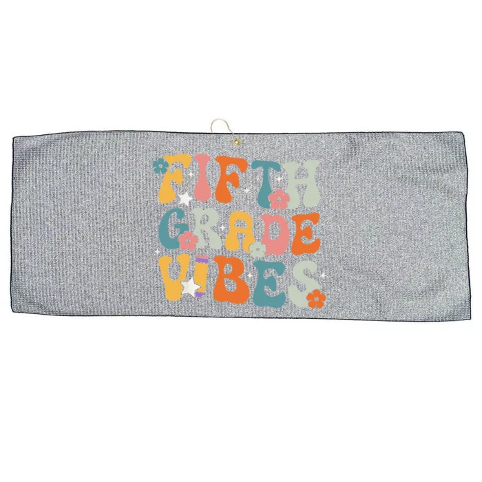 Fifth Grade Vibes Back To School Retro 5th Grade Teachers Large Microfiber Waffle Golf Towel