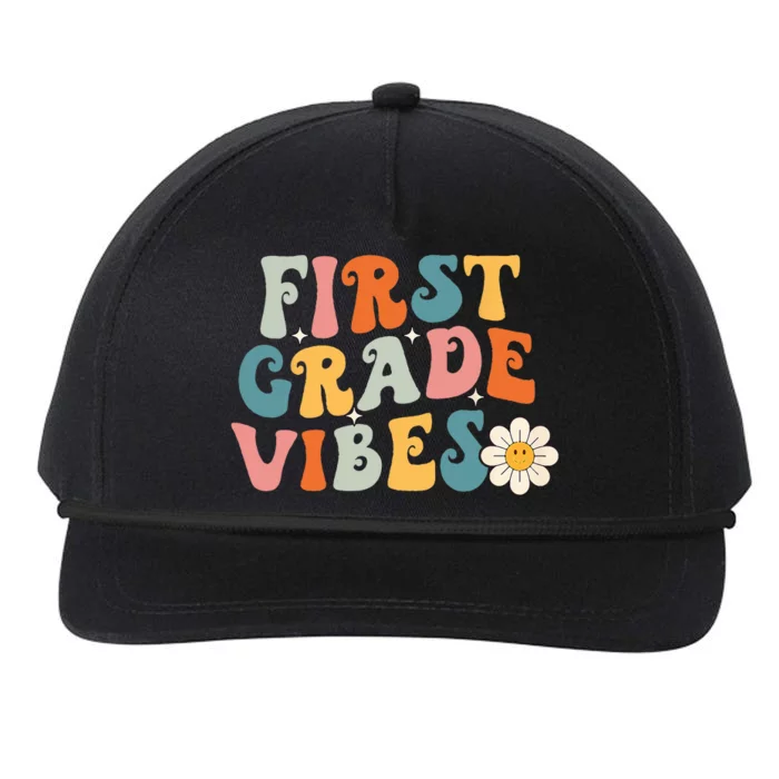 First Grade Vibes 1st Grade Team Retro 1st Day Of School Snapback Five-Panel Rope Hat