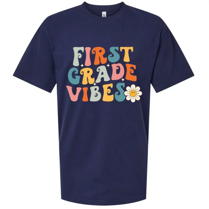 First Grade Vibes 1st Grade Team Retro 1st Day Of School Sueded Cloud Jersey T-Shirt