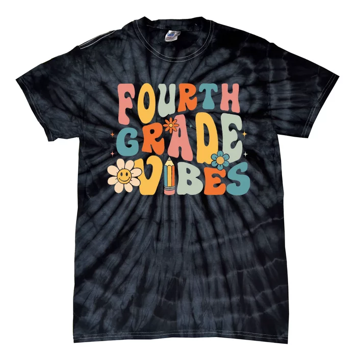 Fourth Grade Vibes 4th Grade Team Retro 1st Day of School Tie-Dye T-Shirt