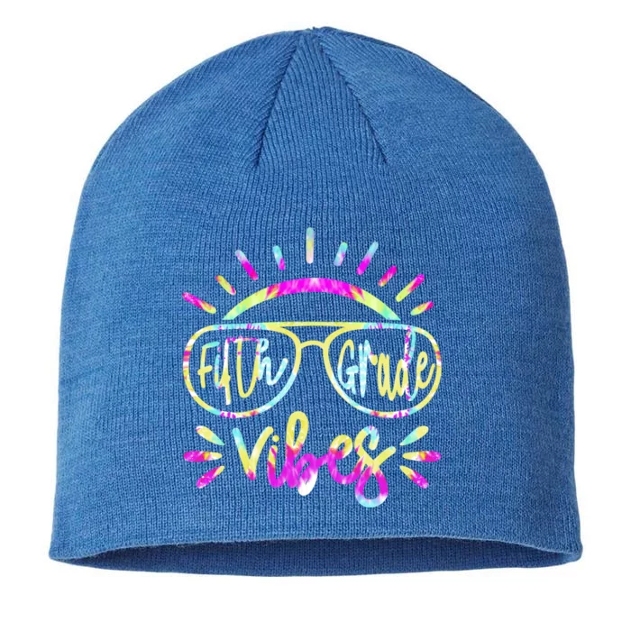 Fifth Grade Vibes Hello Fifth Grade Team Fifth Grade Gift 8 1/2in Sustainable Knit Beanie