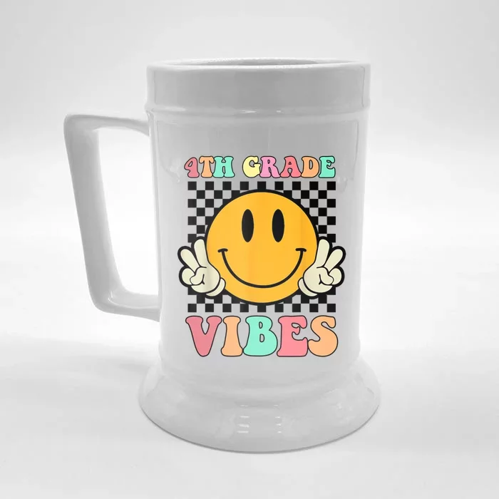 Fourth Grade Vibes 4Th Grade 1St Day Of School Teacher Cool Gift Front & Back Beer Stein