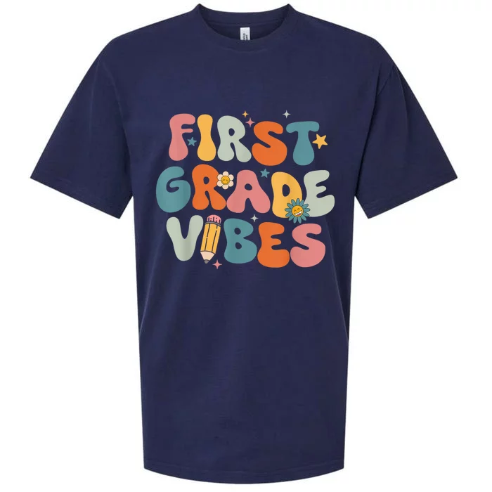 First Grade Vibes 1st Grade Team Kid 1st Day Of School Sueded Cloud Jersey T-Shirt