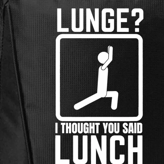 Funny Gym , Workout Top, Lunge Lunch Stick Figure City Backpack