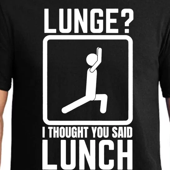 Funny Gym , Workout Top, Lunge Lunch Stick Figure Pajama Set