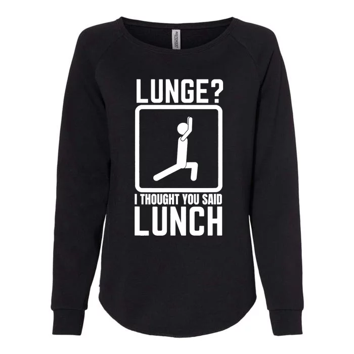 Funny Gym , Workout Top, Lunge Lunch Stick Figure Womens California Wash Sweatshirt